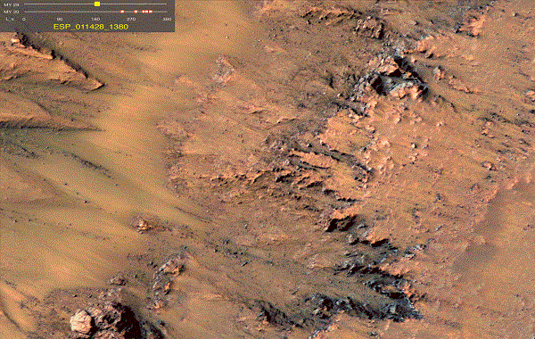Martian landslides caused