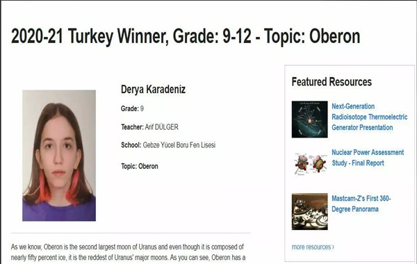 Türk Lise Öğrencisinin Makalesi