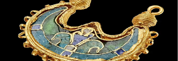 Stunning gold earring discovered in Denmark may have been gifted by the Emperor of Byzantium to a Viking chief 1,000 years ago, experts claim