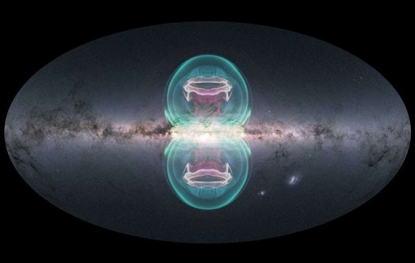 Massive bubbles at center of Milky Way caused by supermassive black hole