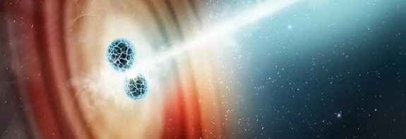 Hubble detects a jet blasting from star crash at 99.97% the speed of light