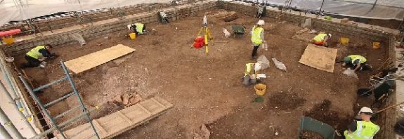 Was Leicester Cathedral built on a Roman TEMPLE? Archaeologists discover a mysterious 'cult room' containing a 1,800-year-old altar stone beneath its graveyard