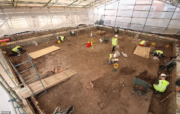 Was Leicester Cathedral built on a Roman TEMPLE? Archaeologists discover a mysterious 'cult room' containing a 1,800-year-old altar stone beneath its graveyard