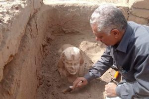 Mısırda Gamzeli Sfenks Benzeri Heykel Bulundu