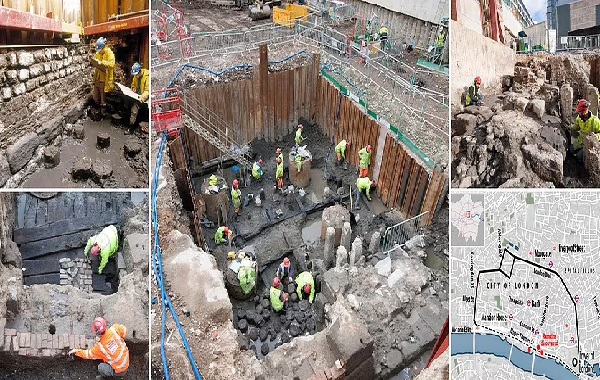 The huge wall hidden beneath our FEET for 2,000 years: Archaeologists uncover the remains of a Roman barricade built to 'seal London off from the Thames'