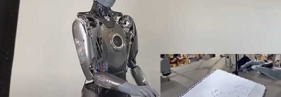 Artists, your jobs are safe for now: 'World's most advanced' humanoid robot attempts to draw a CAT - but she definitely won't be winning the Turner Prize any time soon!