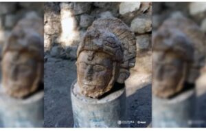 Sculpted Maya Serpent Warrior Unearthed at Chichen Itza