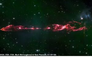 Baby star's first 'screams' are caught on camera in stunning new photo snapped by NASA's James Webb Space Telescope