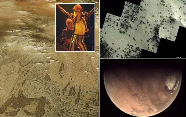 David Bowie was right - there are spiders on Mars! European Space Agency's spacecrafts snap mysterious arachnid shapes on the Red Planet 