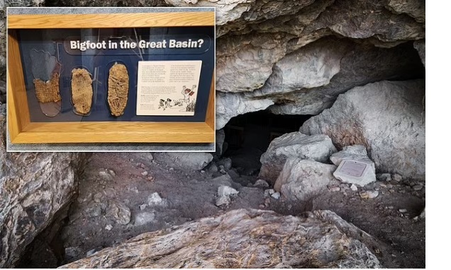 Stunned archaeologists probe claims of giant skeletons in Nevada caves where they found a 15-inch sandal that had been worn down as well as massive handprints across the walls