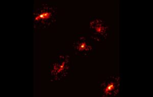 Rare Einstein cross with extra image reveals hidden dark matter