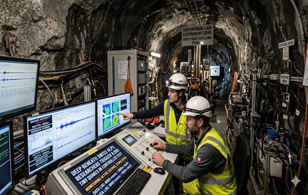 Deep beneath Swiss Alps, researchers trigger 8,000 tiny quakes in controlled test